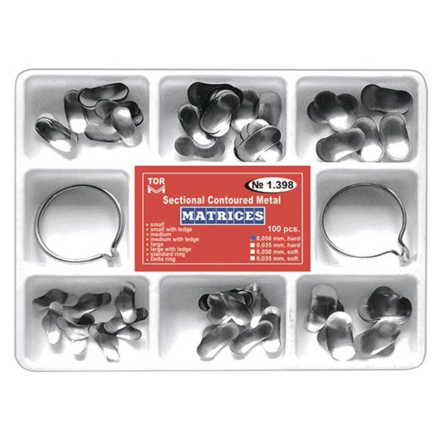 TOR VM Sectional Contoured Metal Matrices - 100 pcs