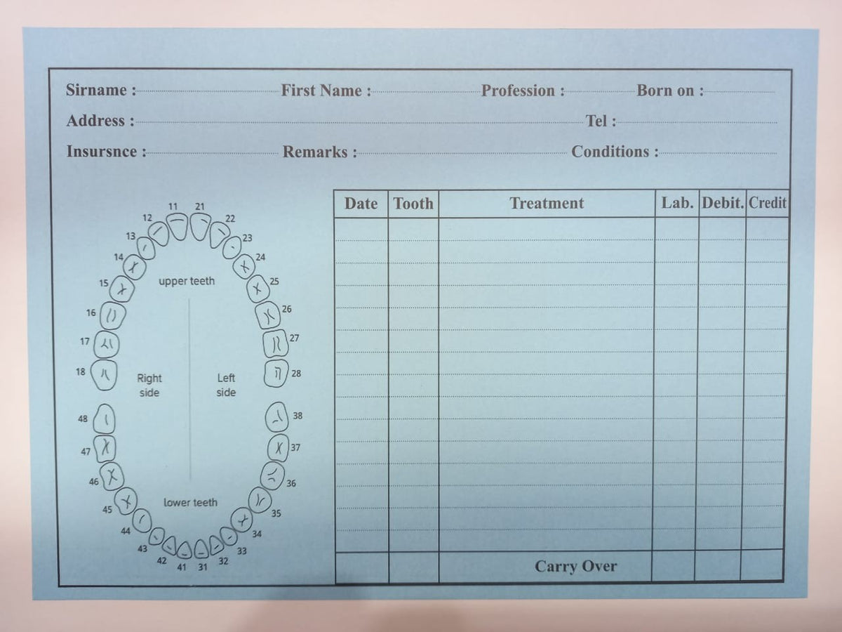 Dental Patient File - 50 pcs